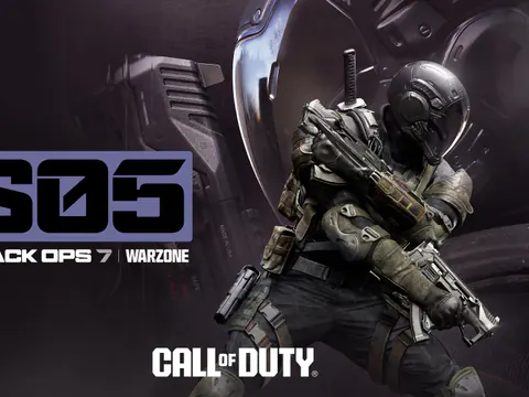 Call of Duty Warzone operator holding a rifle in futuristic combat gear
