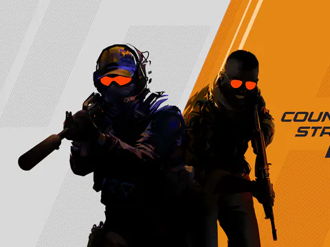 Counter-Strike 2 tactical operators posed against white and orange artwork